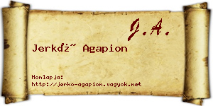 Jerkó Agapion névjegykártya